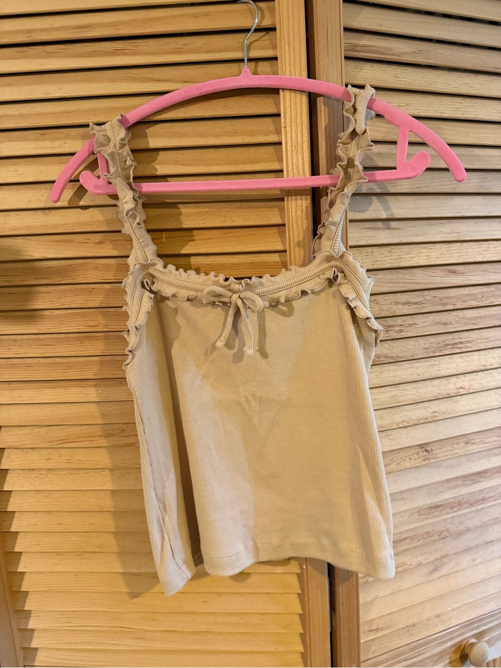 Maeve Ruffled Tie-Front Tank Top - Cream